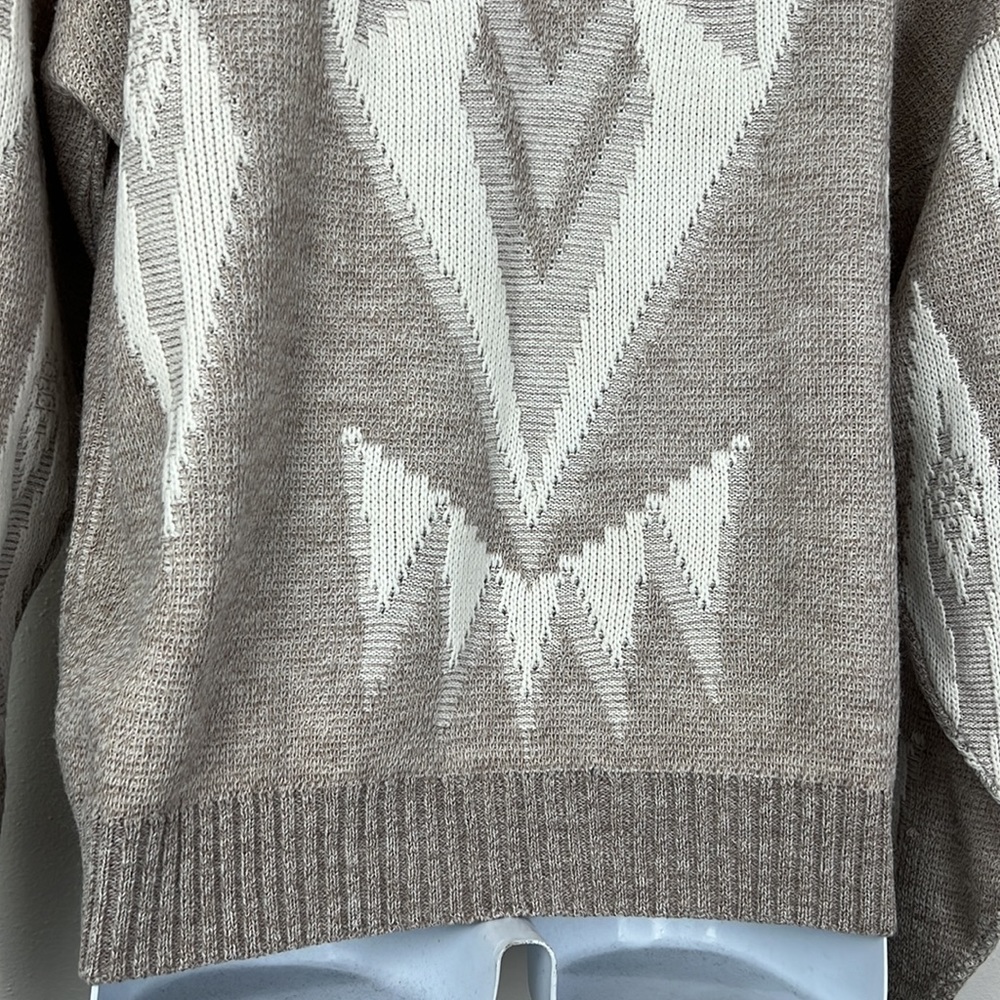 Vintage London Fog Sweater Men Extra Large Tan Cream Pullover Grandpa Sweater - Picture 9 of 9